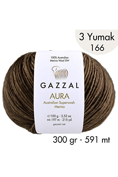 Gazzal Aura 166 - 3 Yumak 300 gr