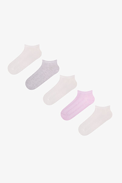 Penti Gri Soft Clouded Jakarlı 5 Çift Patik Çorap