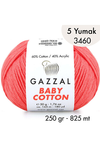 Gazzal Baby Cotton 3460-Ελαφρύ και άνετο βαμβακερό νήμα για καλοκαιρινά έργα ...