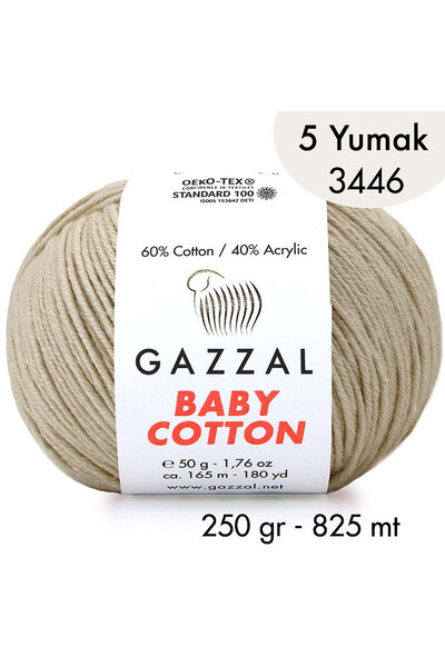Gazzal Baby Cotton 3446-Yazlık Projeler İçin Hafif ve Konforlu Pamuk İplik - ...