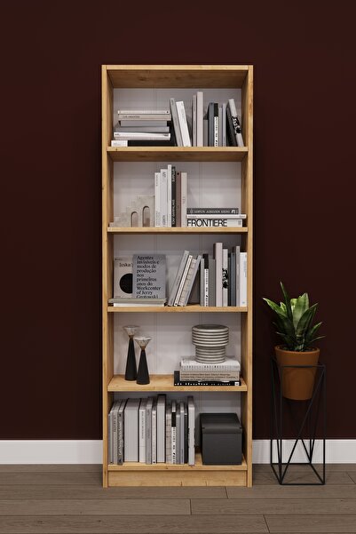 asratrend Lüks 5 Raflı Ev Ofis Kitaplık %100 MDF Modern Dekoratif Kütüphane K...
