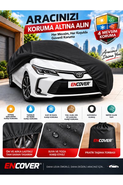 EnCover BMW i Serisi Uyumlu SİYAH Araba Çadırı Araba Brandası Su Geçirmez Oto Branda