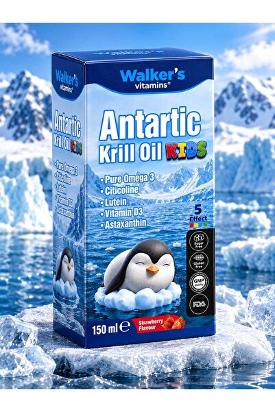 Walkers Omega 3- Krill Oil Balık Yağı, Odaklanma , Büyüme, Omega 3 ,Sitikolin...
