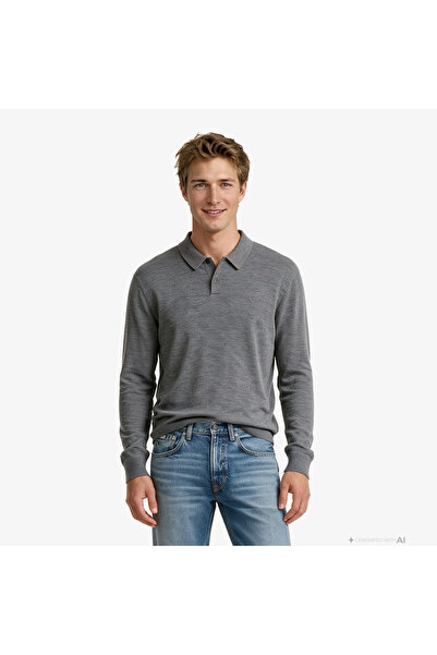 Calvin Klein Merino Erkek Gri Triko