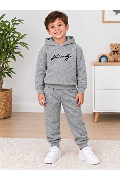 LYZALÜXEN King Printed Unisex Tracksuit Set 3*12 Years