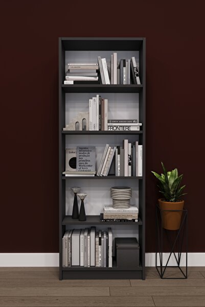 asratrend Lüks 5 Raflı Ev Ofis Kitaplık %100 MDF Modern Dekoratif Kütüphane K...