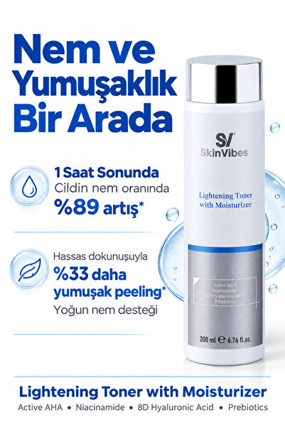 Skinvibes AHA Tonik 200 ml – Gözenek Sıkılaştırıcı, Aydınlatıcı ve Peeling Et...