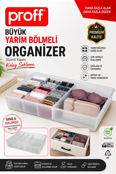 Proff Büyük Boy Çok Amaçlı Dolap İçi Düzenleyici Takı Makyaj Çorap Organizer ...