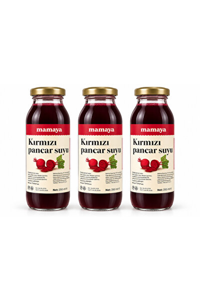 Mamaya 3'lü Doğal Kırmızı Pancar Suyu - 250 ml Cam Şişe