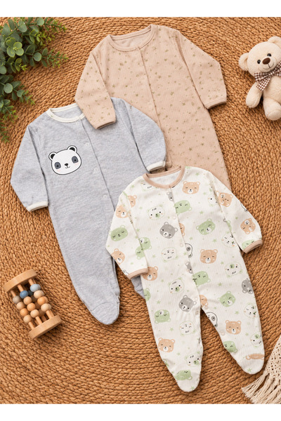 DEFNE LİNA BABY ERKEK BEBEK % 100 PAMUKLU YENİDOĞAN NAKIŞLI 5 PARÇA KUTULU HA...