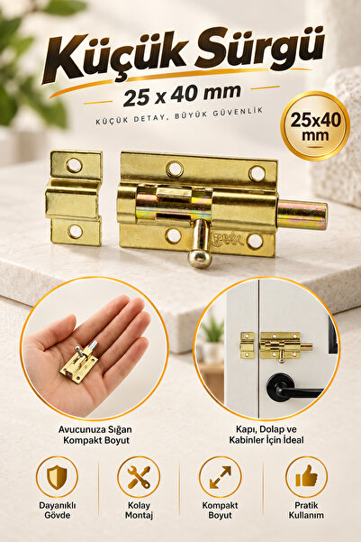 NZB Small Mavzer Deadbolt Sliding Cabinet Latch Lock 25x40 mm Door Window Saf...
