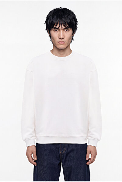 Machinist Men's Basic Diagonal Sweatshirt Ecru