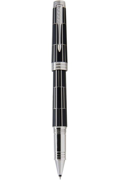 Parker قلم حبر جاف أسود فاخر بحواف فضية-6896