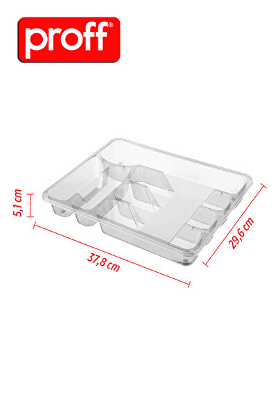 Proff Drawer Cutlery Set Transparent Fork Spoon Knife Organizer Large Size 37.8X29.6 cm