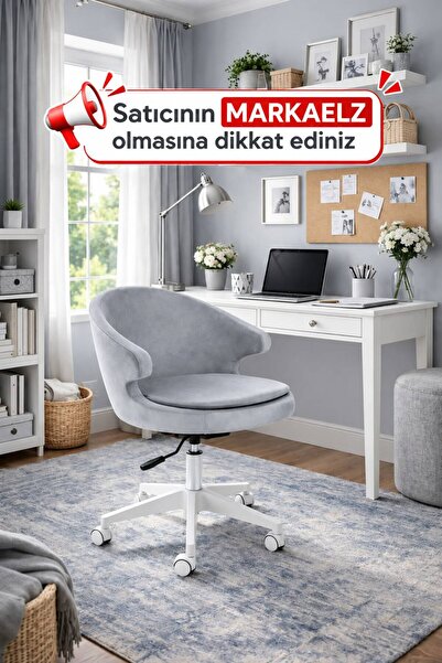 markaelz Milas Beyaz Ayaklı Çalışma Sandalyesi