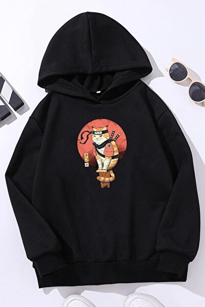uyguntarz Παιδική φούτερ Shinobi Cat με στάμπα