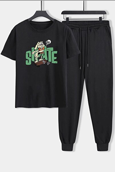 uyguntarz Σετ φόρμας 2 τεμαχίων Unisex All Day Rabbit Printed