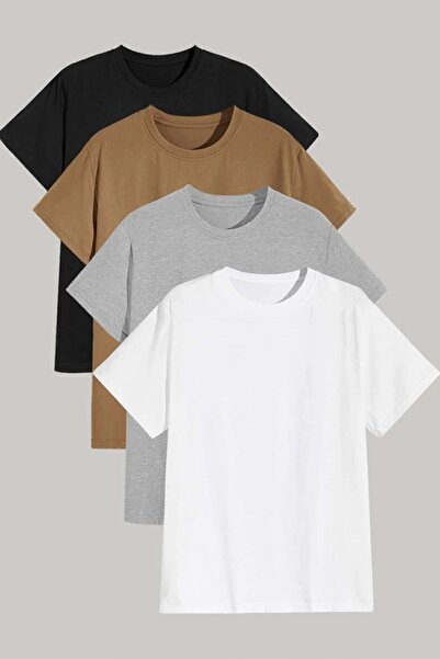 uyguntarz Unisex Basic Model 4-Piece T-Shirt