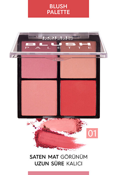 Lollis Allık Paleti 4 Renk, Blush Palette 4 Color - 01