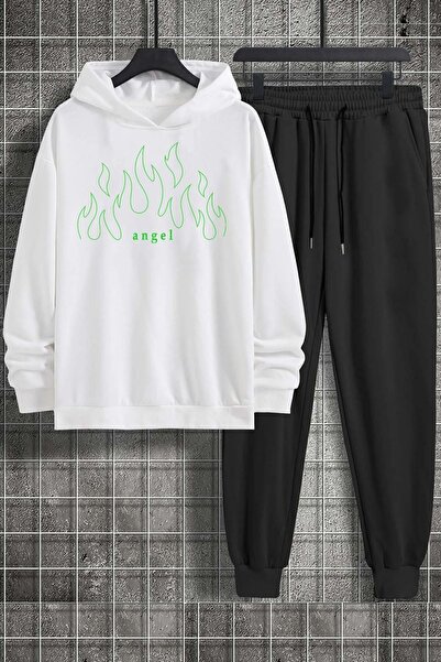 uyguntarz Σετ φόρμας Unisex Green Angel με στάμπα