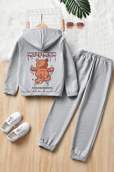uyguntarz Children's Face To The Sun Printed Tracksuit Set
