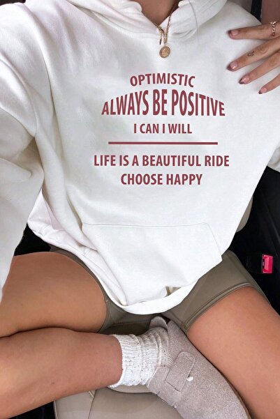 uyguntarz سويت شيرت مطبوع عليه Always Be Positive للجنسين