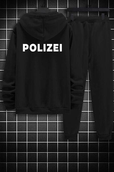 uyguntarz طقم بدلة رياضية مطبوعة بظهر Polizei للجنسين