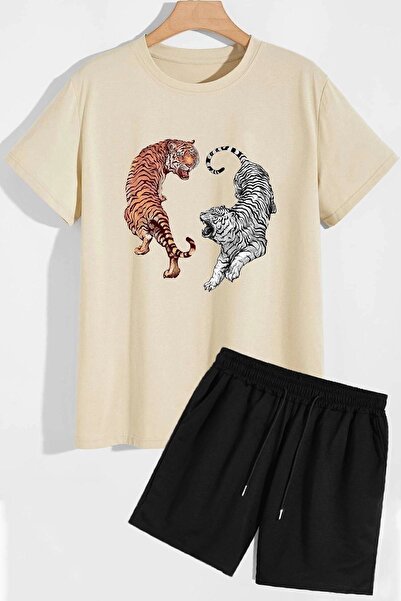trendypassion Tiger Shorts T-shirt Tracksuit Set