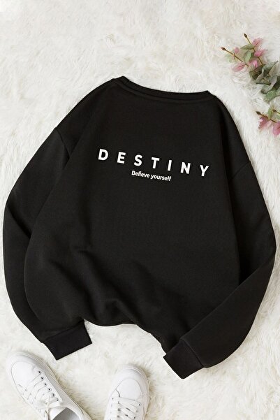 uyguntarz Unisex Destiny Printed Crew Neck Sweatshirt