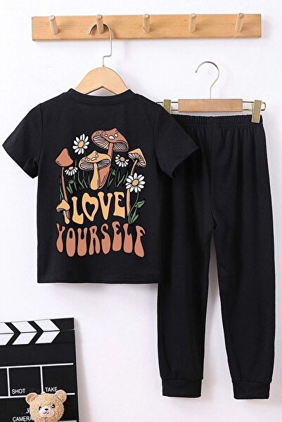 uyguntarz Σετ φόρμας Παιδικής Love Yourself Printed Bottom - Top