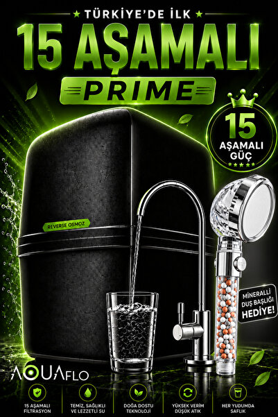 AQUAFLO S 15 Aşamalı Vita Prime Multimineralli 80 Gpd Membranlı Çelik Tanklı ...