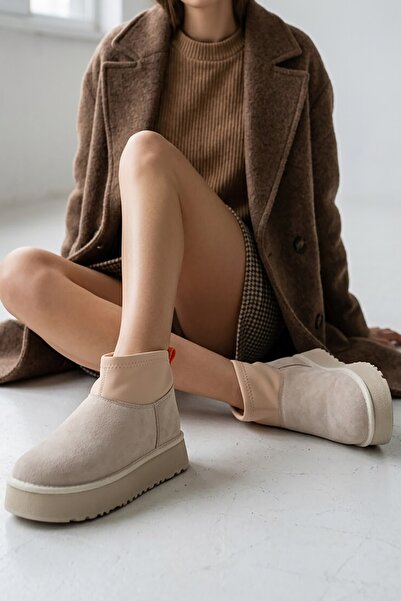 DURUNUN BUTİĞİ Μπότες καθημερινής χρήσης Duvia Beige (4,5 εκ.) με επένδυση απ...
