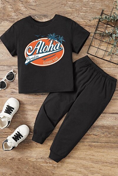uyguntarz Children's Aloha Bottom - Top Tracksuit Set
