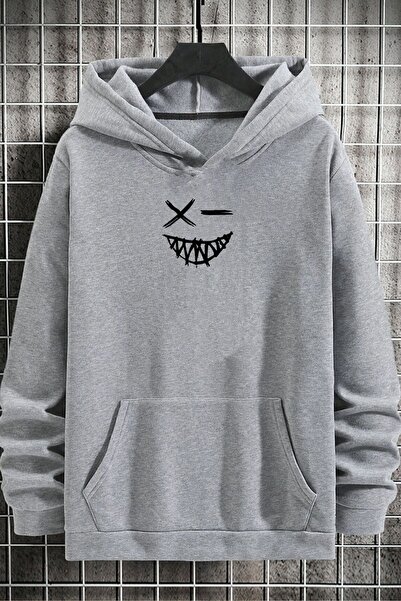 uyguntarz Cartoon Graphic Thermal Lined Drawstring Sweatshirt