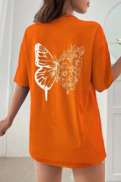 uyguntarz Unisex Drawing Butterflies Design T-shirt