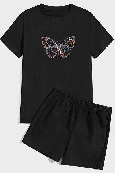 uyguntarz Butterfly Print Shorts Set