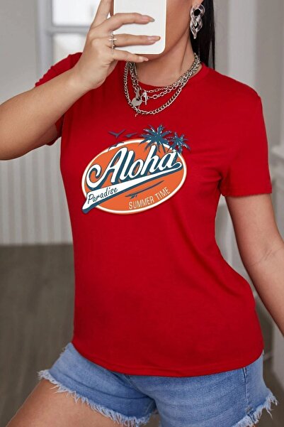 uyguntarz Unisex Aloha Printed T-shirt