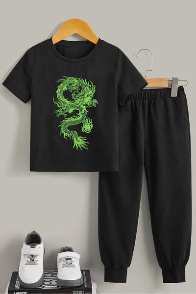 uyguntarz Children's Chinese Dragon Bottom - Top Tracksuit Set