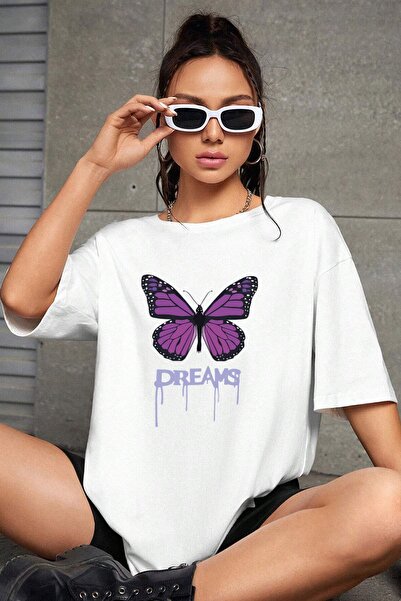 uyguntarz Unisex Dream Butterfly Design Tshirt