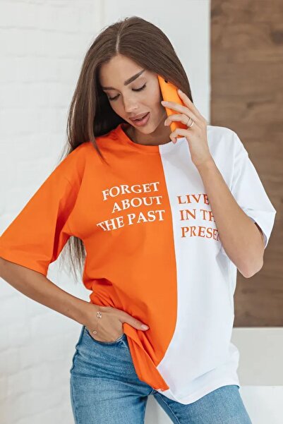 uyguntarz Unisex Forget Live Printed Oversize T-shirt