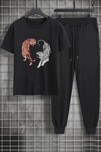 uyguntarz Unisex Tiger Printed 2-Piece Tracksuit Set