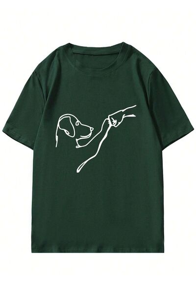 uyguntarz Can My Friend Dog Themed Unisex Oversize Tshirt