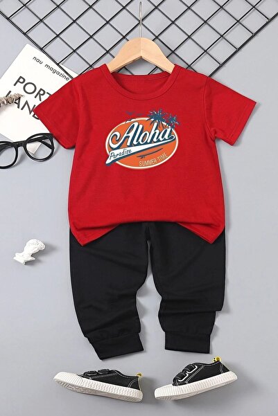 uyguntarz Children's Aloha Bottom - Top Tracksuit Set