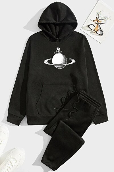 uyguntarz Unisex Astronaut Rides Σετ φόρμας με στάμπα
