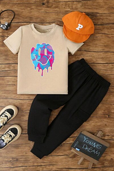 uyguntarz Children's Smile Emoji Top - Top Tracksuit Set