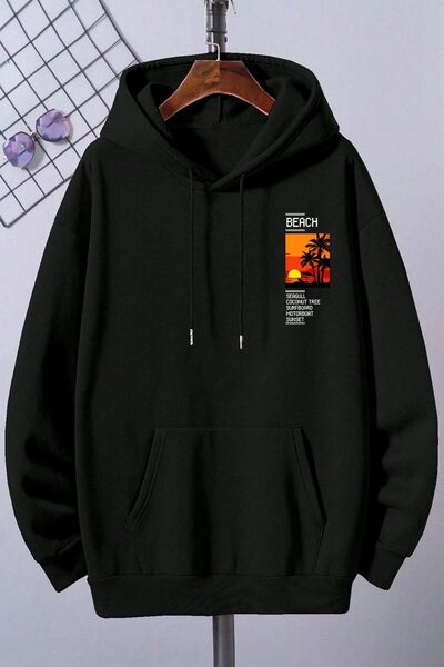 uyguntarz Beach Printed Oversize Sweatshirt