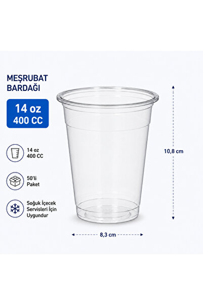 Universal Meşrubat Bardağı 14 oz 400 cc 50'li