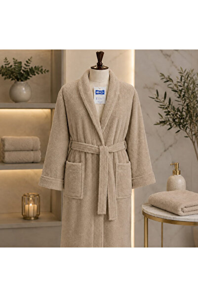 Binown Turkish Robe Plain Piece Dark Beige