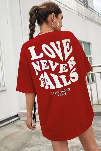 uyguntarz Unisex Love Never Fails Printed T-shirt