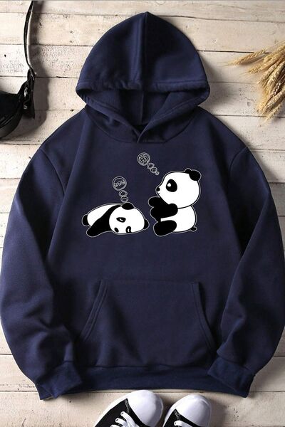uyguntarz Unisex Panda Printed Oversize Sweatshirt